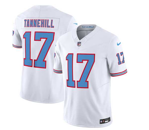Men & Women & Youth Tennessee Titans #17 Ryan Tannehill White 2023 F.U.S.E. Vapor Limited Throwback Jersey